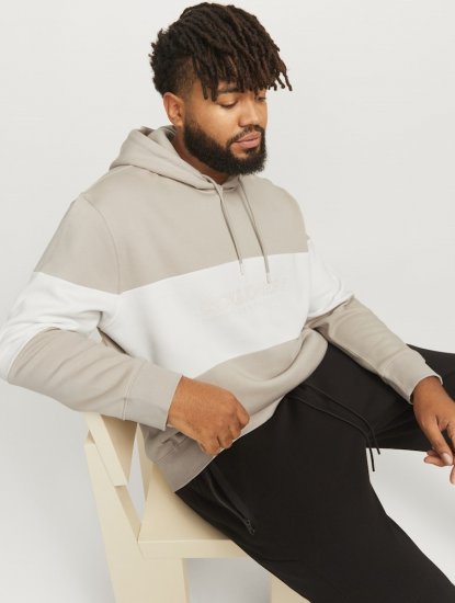 Jack & Jones LEGACY 2 Color Hoodie Beige - Trøjer og hættetrøjer - Trøjer og Hættetrøjer i store størrelser - 2XL-14XL