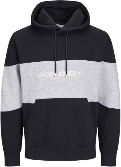 Jack & Jones LEGACY 2 Color Hoodie Black - Trøjer og hættetrøjer - Trøjer og Hættetrøjer i store størrelser - 2XL-14XL