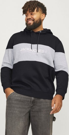 Jack & Jones LEGACY 2 Color Hoodie Black - Trøjer og hættetrøjer - Trøjer og Hættetrøjer i store størrelser - 2XL-14XL