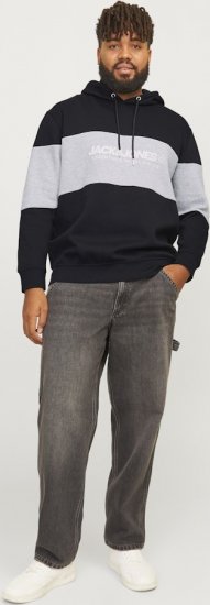 Jack & Jones LEGACY 2 Color Hoodie Black - Trøjer og hættetrøjer - Trøjer og Hættetrøjer i store størrelser - 2XL-14XL
