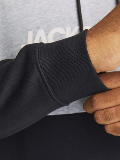Jack & Jones LEGACY 2 Color Hoodie Black - Trøjer og hættetrøjer - Trøjer og Hættetrøjer i store størrelser - 2XL-14XL