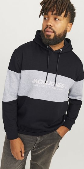 Jack & Jones LEGACY 2 Color Hoodie Black - Trøjer og hættetrøjer - Trøjer og Hættetrøjer i store størrelser - 2XL-14XL