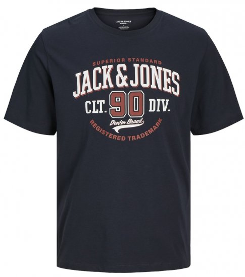 Jack & Jones LOGO O-Neck T-Shirt Dark Navy - T-shirts - T-shirts i store størrelser - 2XL-14XL