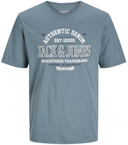 Jack & Jones JJELOGO O-Neck T-Shirt Goblin Blue - T-shirts - T-shirts i store størrelser - 2XL-14XL