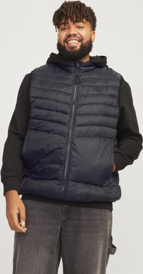 Jack & Jones SPRINT BODYWARMER With Collar Black - Jakker - Jakker i store størrelser, 2XL- 12XL