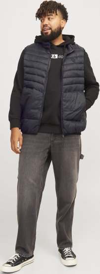 Jack & Jones SPRINT BODYWARMER With Collar Black - Jakker - Jakker i store størrelser, 2XL- 12XL