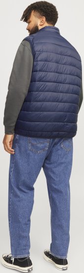 Jack & Jones SPRINT True Red Stitches BODYWARMER Navy Blazer - Jakker - Jakker i store størrelser, 2XL- 12XL