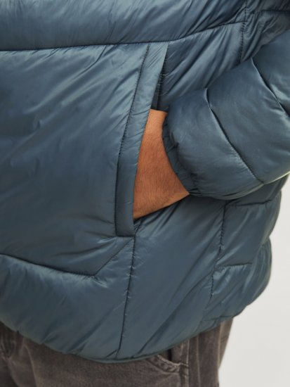 Jack & Jones SPRINT Black Blocking Quilted Collar Jacket Teal - Jakker - Jakker i store størrelser, 2XL- 12XL