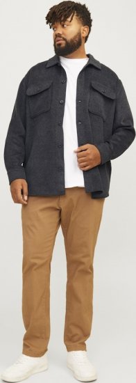 Jack & Jones BRADLEY OLLIE Overshirt LS Black - Skjorter - Skjorter til store mænd 2XL- 8XL
