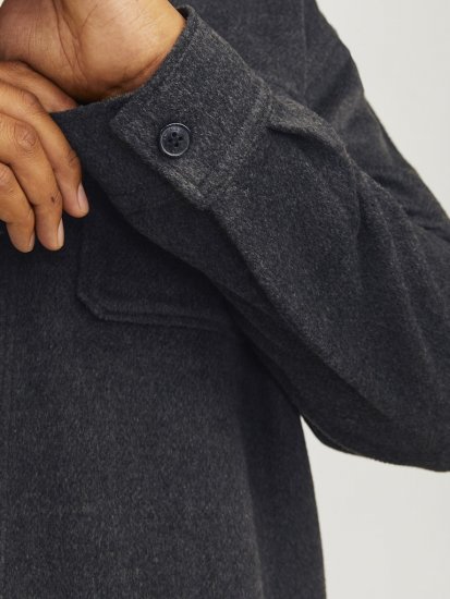 Jack & Jones BRADLEY OLLIE Overshirt LS Black - Skjorter - Skjorter til store mænd 2XL- 8XL