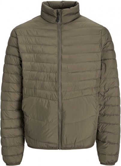 Jack & Jones STATE Puffer Jacket With Collar Brown - Jakker - Jakker i store størrelser, 2XL- 12XL