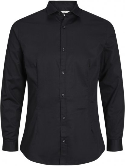 Jack & Jones ARMA LS Shirt Black - Skjorter - Skjorter til store mænd 2XL- 8XL