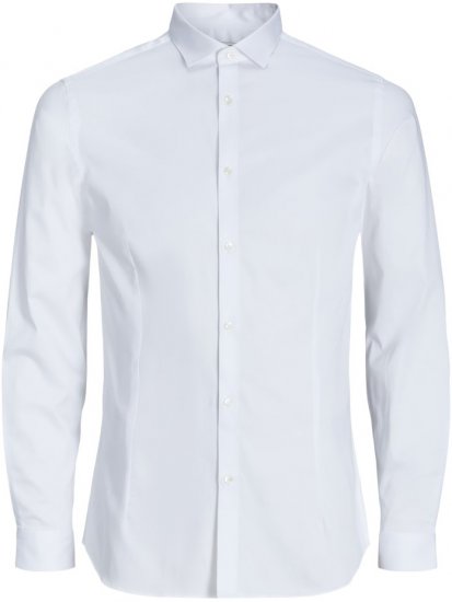Jack & Jones ARMA LS Shirt White - Skjorter - Skjorter til store mænd 2XL- 8XL