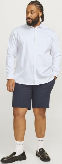 Jack & Jones ARMA LS Shirt White - Skjorter - Skjorter til store mænd 2XL- 8XL