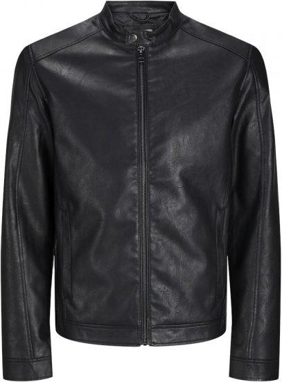Jack & Jones DYLAN Clean PU Jacket Black - Jakker - Jakker i store størrelser, 2XL- 12XL