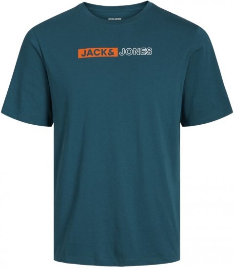 Jack & Jones CORP Logo Play 5 T-Shirt Deep Teal - T-shirts - T-shirts i store størrelser - 2XL-14XL