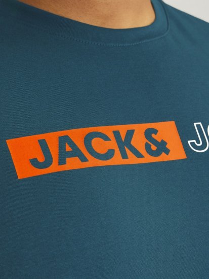 Jack & Jones CORP Logo Play 5 T-Shirt Deep Teal - T-shirts - T-shirts i store størrelser - 2XL-14XL