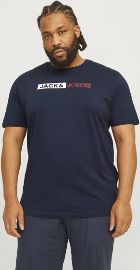 Jack & Jones CORP Logo Play 5 T-Shirt Navy Blazer - T-shirts - T-shirts i store størrelser - 2XL-14XL