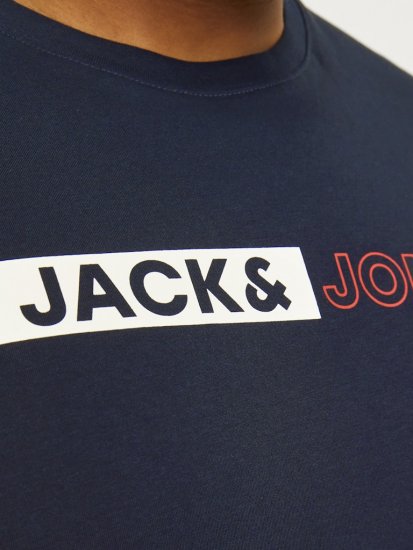 Jack & Jones CORP Logo Play 5 T-Shirt Navy Blazer - T-shirts - T-shirts i store størrelser - 2XL-14XL