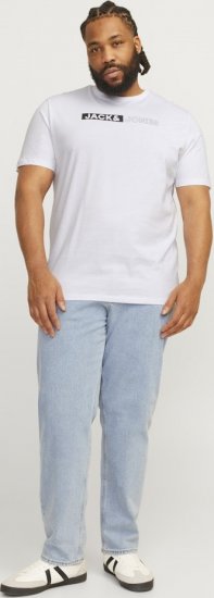 Jack & Jones CORP Logo Play 5 T-Shirt White - T-shirts - T-shirts i store størrelser - 2XL-14XL