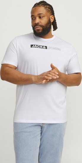 Jack & Jones CORP Logo Play 5 T-Shirt White - T-shirts - T-shirts i store størrelser - 2XL-14XL