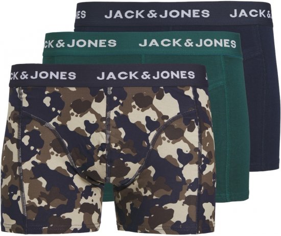 Jack & Jones JACCAMOFLAGE Trunks 3-Pack Navy Blazer - Undertøj og badetøj - Badetøj og Undertøj i store størrelser 
