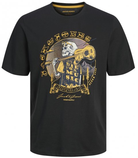 Jack & Jones JJSKULL ROCK T-Shirt Black - T-shirts - T-shirts i store størrelser - 2XL-14XL