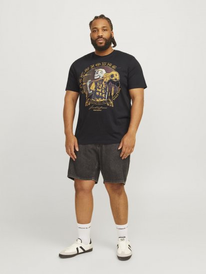 Jack & Jones JJSKULL ROCK T-Shirt Black - T-shirts - T-shirts i store størrelser - 2XL-14XL