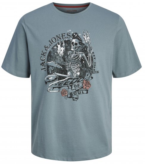 Jack & Jones JJSKULL ROCK T-Shirt Goblin Blue - T-shirts - T-shirts i store størrelser - 2XL-14XL