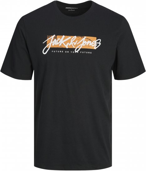 Jack & Jones TILEY T-Shirt Black - T-shirts - T-shirts i store størrelser - 2XL-14XL