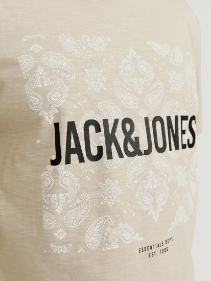 Jack & Jones JJPAISLEY T-Shirt Moonbeam - T-shirts - T-shirts i store størrelser - 2XL-14XL