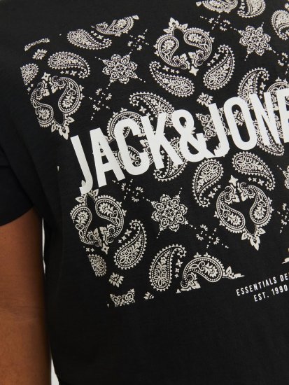 Jack & Jones JJPAISLEY T-Shirt Black - T-shirts - T-shirts i store størrelser - 2XL-14XL