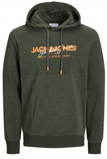 Jack & Jones JJALVIS Hoodie Kombu Green - Trøjer og hættetrøjer - Trøjer og Hættetrøjer i store størrelser - 2XL-14XL