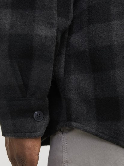 Jack & Jones ZAC BRUSHED Long Sleeve OVERSHIRT Grey - Skjorter - Skjorter til store mænd 2XL- 8XL