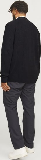 Jack & Jones PANNEL Turtleneck Knitted Sweater with Zipper Black - Trøjer og hættetrøjer - Trøjer og Hættetrøjer i store størrelser - 2XL-14XL