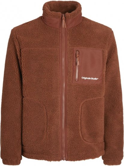 Jack & Jones ESTERBRO High Collar Teddy Jacket Brandy Brown - Jakker - Jakker i store størrelser, 2XL- 12XL