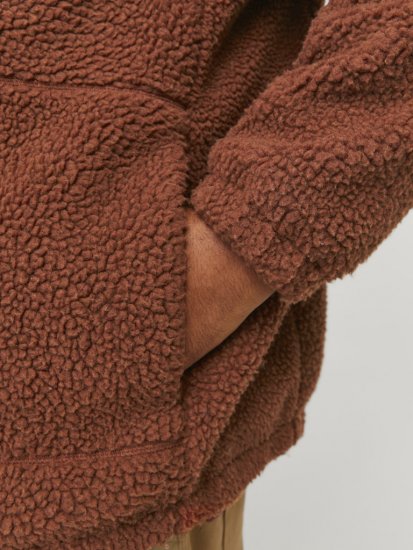 Jack & Jones ESTERBRO High Collar Teddy Jacket Brandy Brown - Jakker - Jakker i store størrelser, 2XL- 12XL