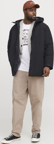 Jack & Jones KEEN Windproof Parka Black - Jakker - Jakker i store størrelser, 2XL- 12XL