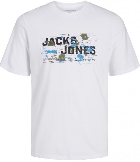 Jack & Jones JCOOUTDOOR LOGO T-Shirt White - T-shirts - T-shirts i store størrelser - 2XL-14XL