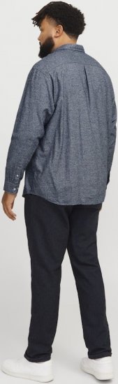Jack & Jones NORRIS Flannel Long Sleeve Shirt Navy Blazer - Skjorter - Skjorter til store mænd 2XL- 8XL
