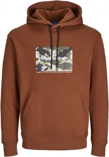 Jack & Jones ESTERBRO Hoodie Brandy Brown - Trøjer og hættetrøjer - Trøjer og Hættetrøjer i store størrelser - 2XL-14XL
