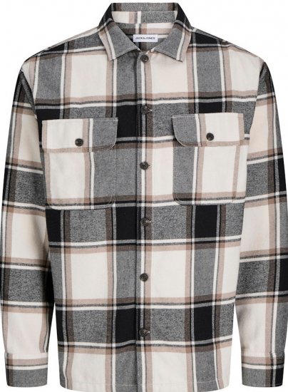 Jack & Jones Charge Overshirt Long Sleeve Crockery - Skjorter - Skjorter til store mænd 2XL- 8XL