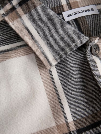 Jack & Jones Charge Overshirt Long Sleeve Crockery - Skjorter - Skjorter til store mænd 2XL- 8XL