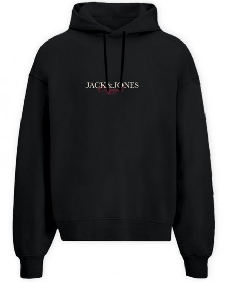 Jack & Jones Billyburg Sweatshirt Black - Trøjer og hættetrøjer - Trøjer og Hættetrøjer i store størrelser - 2XL-14XL