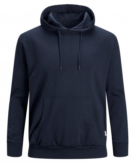 Jack & Jones Basic Sweat Hood Navy Blazer - Trøjer og hættetrøjer - Trøjer og Hættetrøjer i store størrelser - 2XL-14XL