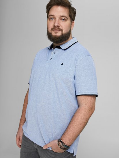 Jack & Jones PAULOS Short Sleeve Polo Light Blue/PS - Polotrøjer - Polotrøjer 2XL-8XL