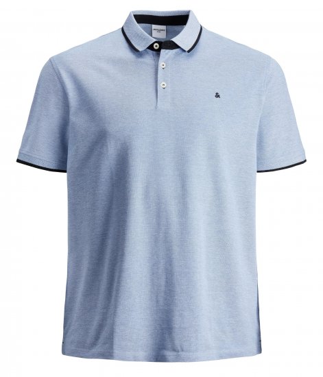 Jack & Jones PAULOS Short Sleeve Polo Light Blue/PS - Polotrøjer - Polotrøjer 2XL-8XL