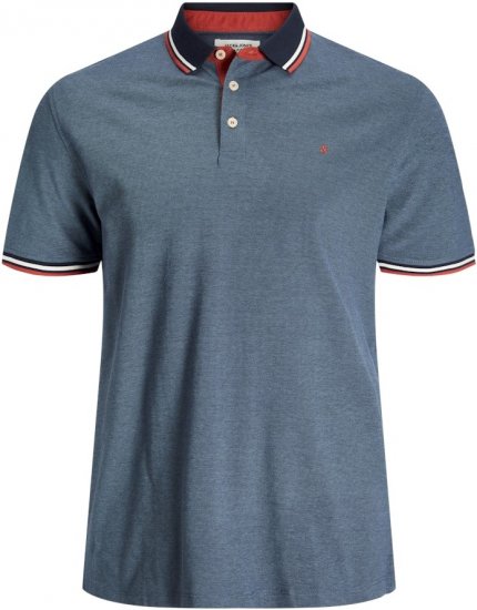 Jack & Jones PAULOS Short Sleeve Polo Denim Blue/PS - Polotrøjer - Polotrøjer 2XL-8XL
