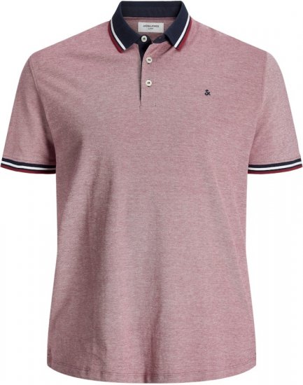 Jack & Jones PAULOS Short Sleeve Polo Rio Red/PS - Polotrøjer - Polotrøjer 2XL-8XL