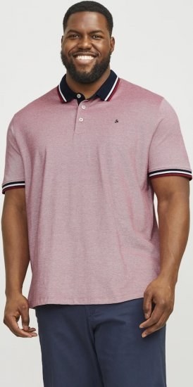 Jack & Jones PAULOS Short Sleeve Polo Rio Red/PS - Polotrøjer - Polotrøjer 2XL-8XL